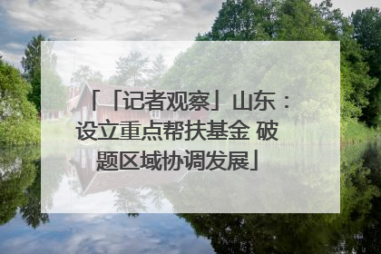 「记者观察」山东：设立重点帮扶基金 破题区域协调发展