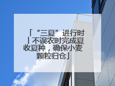 “三夏”进行时丨不误农时完成夏收夏种，确保小麦颗粒归仓