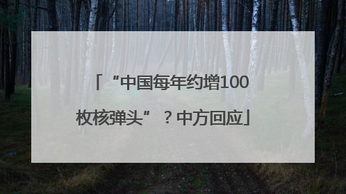 “中国每年约增100枚核弹头”？中方回应