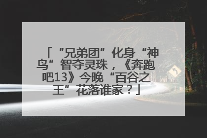 “兄弟团”化身“神鸟”智夺灵珠，《奔跑吧13》今晚“百谷之王”花落谁家？