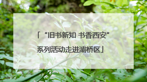 “旧书新知 书香西安” 系列活动走进灞桥区