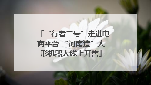 “行者二号”走进电商平台 “河南造”人形机器人线上开售