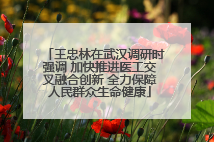 王忠林在武汉调研时强调 加快推进医工交叉融合创新 全力保障人民群众生命健康