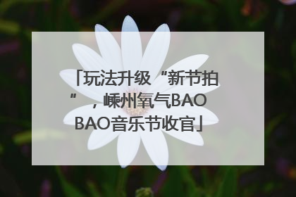 玩法升级“新节拍”，嵊州氧气BAOBAO音乐节收官