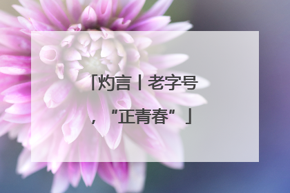 灼言丨老字号，“正青春”