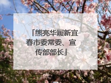 熊亮华履新宜春市委常委、宣传部部长