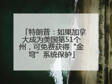 特朗普：如果加拿大成为美国第51个州，可免费获得“金穹”系统保护