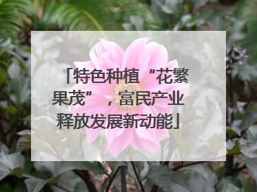 特色种植“花繁果茂”，富民产业释放发展新动能