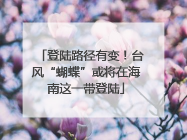 登陆路径有变！台风“蝴蝶”或将在海南这一带登陆