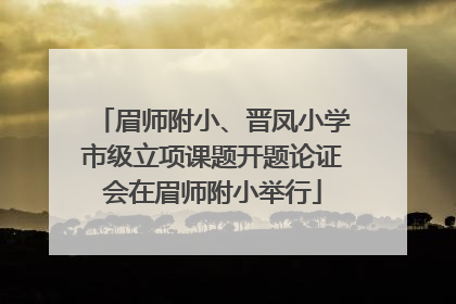 眉师附小、晋凤小学市级立项课题开题论证会在眉师附小举行