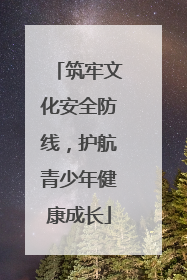 筑牢文化安全防线，护航青少年健康成长