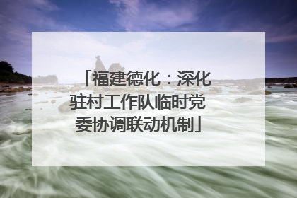 福建德化：深化驻村工作队临时党委协调联动机制