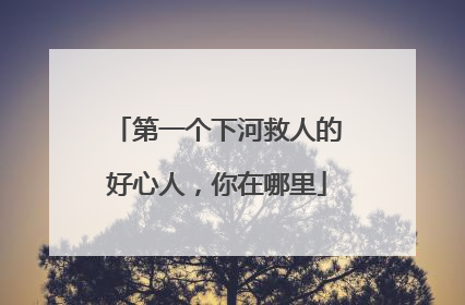 第一个下河救人的好心人，你在哪里