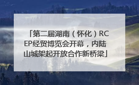 第二届湖南（怀化）RCEP经贸博览会开幕，内陆山城架起开放合作新桥梁