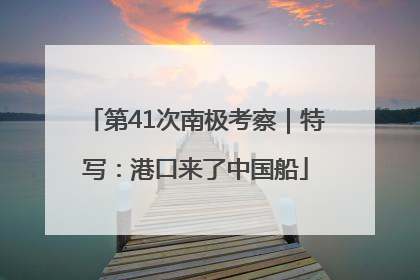 第41次南极考察｜特写：港口来了中国船