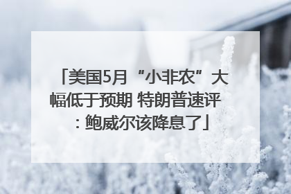 美国5月“小非农”大幅低于预期 特朗普速评：鲍威尔该降息了