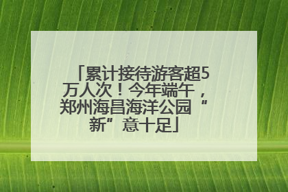 累计接待游客超5万人次！今年端午，郑州海昌海洋公园“新”意十足