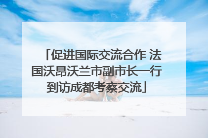 促进国际交流合作 法国沃昂沃兰市副市长一行到访成都考察交流