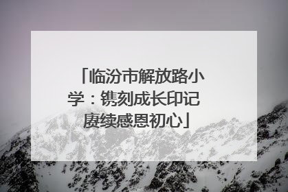 临汾市解放路小学：镌刻成长印记 赓续感恩初心