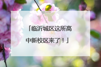 临沂城区这所高中新校区来了！