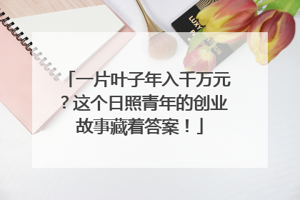 一片叶子年入千万元？这个日照青年的创业故事藏着答案！
