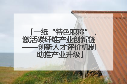 一纸“特色职称”，激活碳纤维产业创新链——创新人才评价机制 助推产业升级
