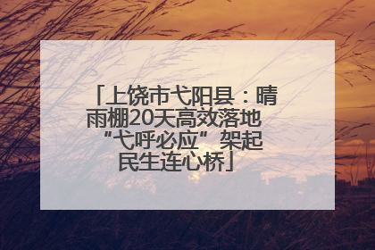 上饶市弋阳县：晴雨棚20天高效落地 “弋呼必应”架起民生连心桥