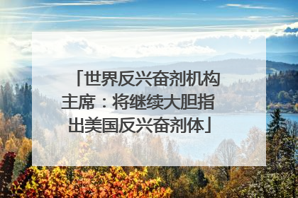 世界反兴奋剂机构主席：将继续大胆指出美国反兴奋剂体