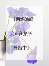 两场演唱会正在紧张筹备中