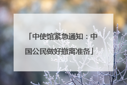 中使馆紧急通知：中国公民做好撤离准备