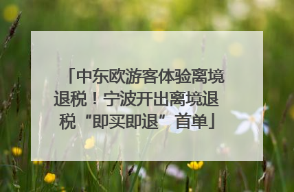 中东欧游客体验离境退税！宁波开出离境退税“即买即退”首单