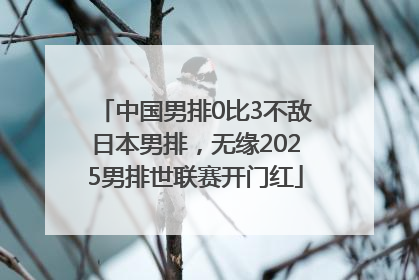 中国男排0比3不敌日本男排，无缘2025男排世联赛开门红