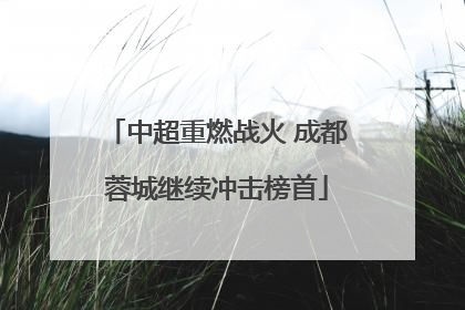中超重燃战火 成都蓉城继续冲击榜首