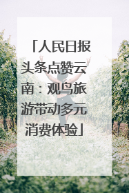 人民日报头条点赞云南：观鸟旅游带动多元消费体验
