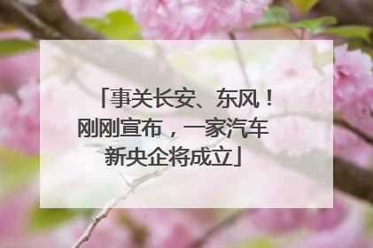 事关长安、东风！刚刚宣布，一家汽车新央企将成立