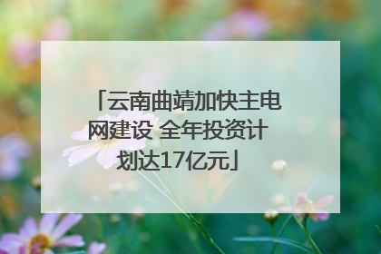 云南曲靖加快主电网建设 全年投资计划达17亿元
