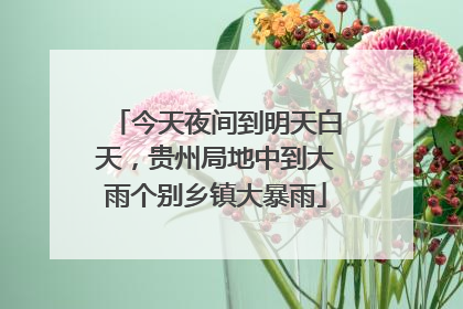 今天夜间到明天白天，贵州局地中到大雨个别乡镇大暴雨
