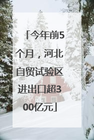 今年前5个月，河北自贸试验区进出口超300亿元