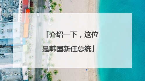 介绍一下，这位是韩国新任总统