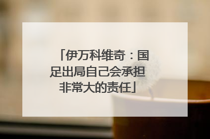 伊万科维奇：国足出局自己会承担非常大的责任