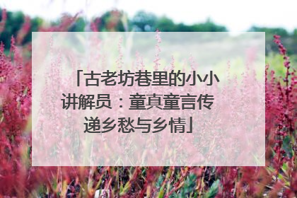 古老坊巷里的小小讲解员：童真童言传递乡愁与乡情
