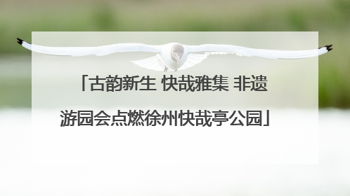 古韵新生 快哉雅集 非遗游园会点燃徐州快哉亭公园