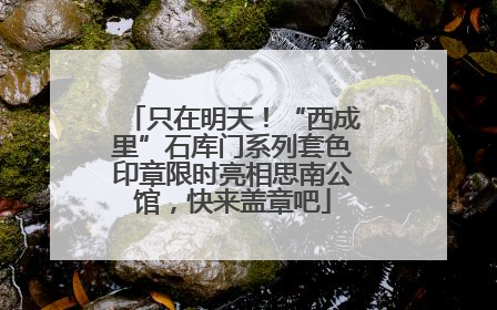 只在明天！“西成里”石库门系列套色印章限时亮相思南公馆，快来盖章吧