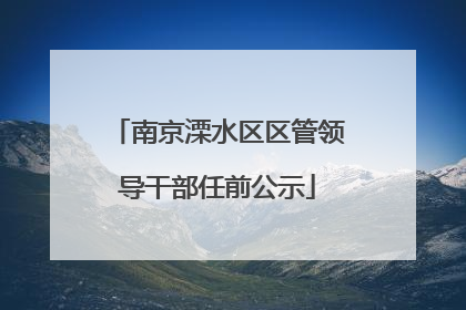 南京溧水区区管领导干部任前公示