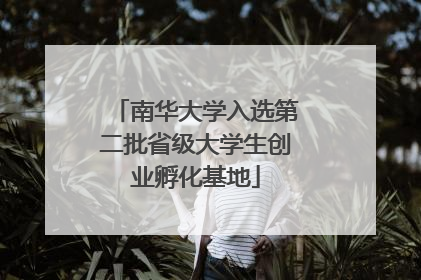南华大学入选第二批省级大学生创业孵化基地