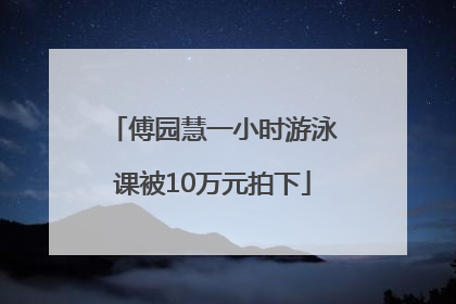傅园慧一小时游泳课被10万元拍下