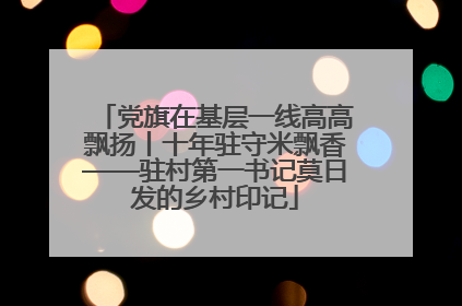 党旗在基层一线高高飘扬丨十年驻守米飘香——驻村第一书记莫日发的乡村印记