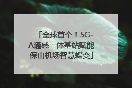 全球首个！5G-A通感一体基站赋能保山机场智慧蝶变