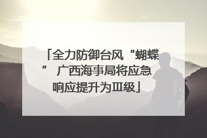全力防御台风“蝴蝶” 广西海事局将应急响应提升为Ⅲ级