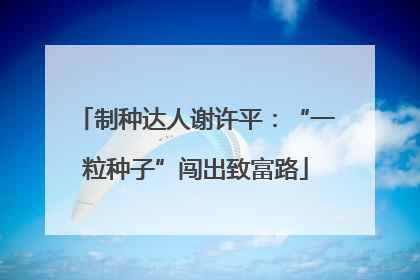 制种达人谢许平：“一粒种子”闯出致富路
